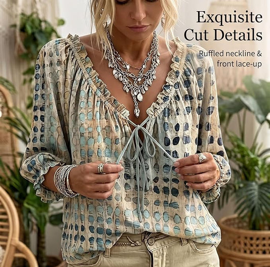 Boho Casual Blouse Lightweight
