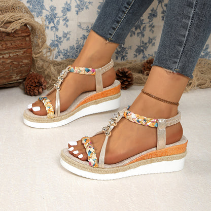 Round Toe Wedge Sandals
